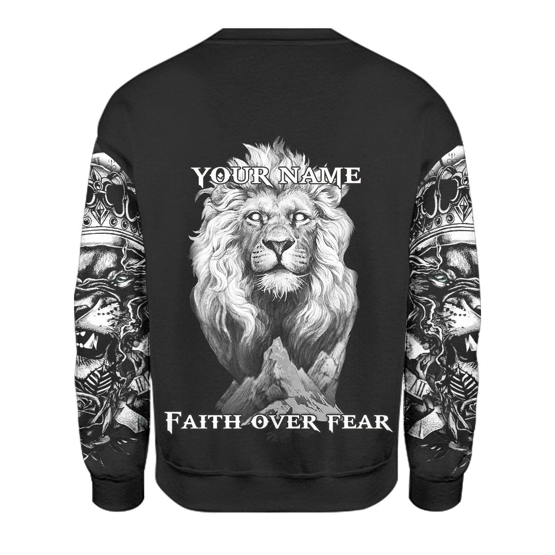 Jesus lion Tattoo Faith Over Fear Customized 3D All Over Printed Shirt - AM Style Design - Amaze Style™