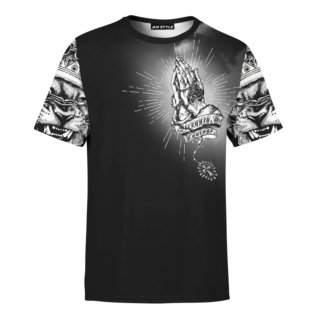 Jesus lion Tattoo Faith Over Fear Customized 3D All Over Printed Shirt - AM Style Design - Amaze Style™