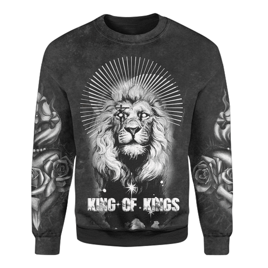 Jesus Lion Tattoo King Of Kings Customized 3D All Over Printed Shirt - AM Style Design - Amaze Style™