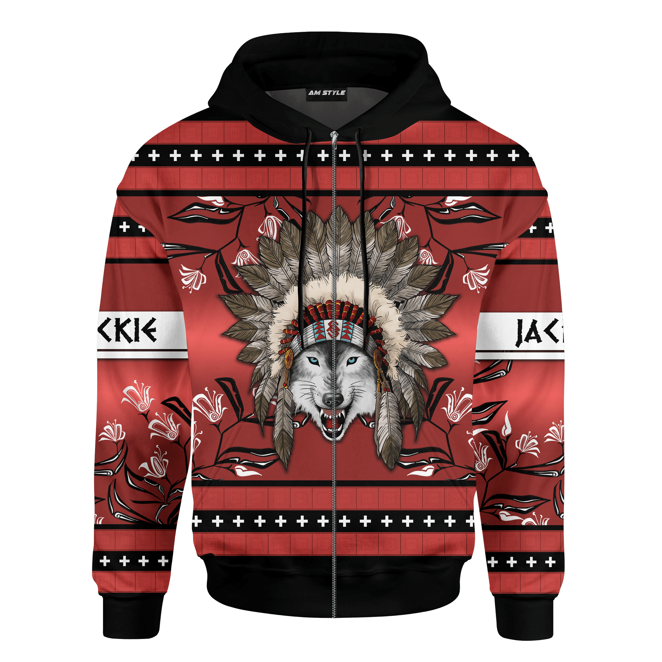 Wolf in Native American Pattern Customized 3D All Over Printed Shirt - Am Style Design - Amaze Style™