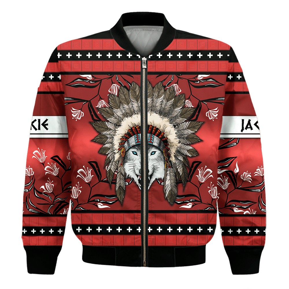 Wolf in Native American Pattern Customized 3D All Over Printed Shirt - Am Style Design - Amaze Style™