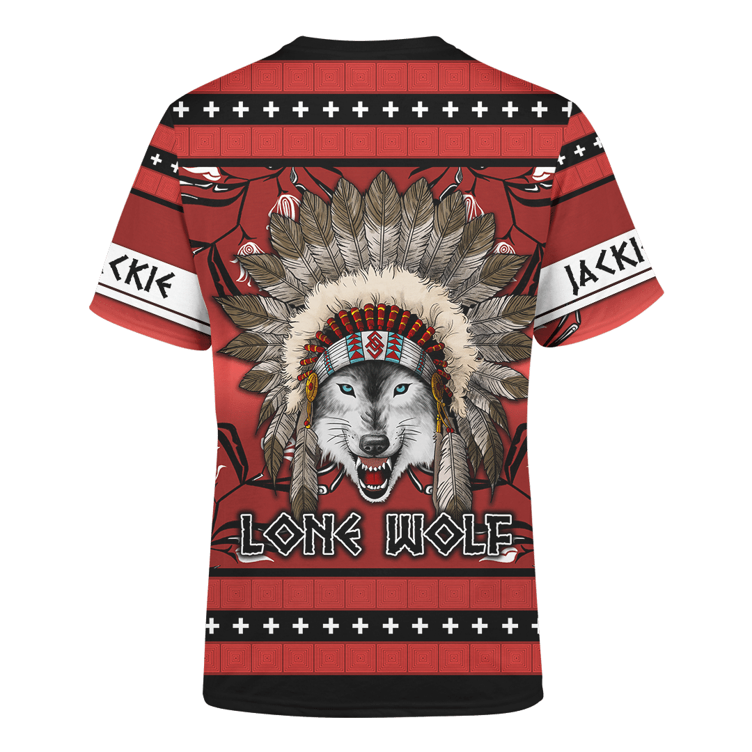 Wolf in Native American Pattern Customized 3D All Over Printed Shirt - Am Style Design - Amaze Style™