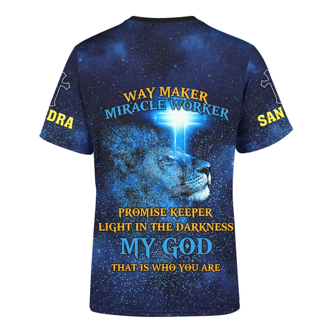 Jesus Lion Galaxy Way Maker Miracle Worker Customized 3D All Over Printed hoodie