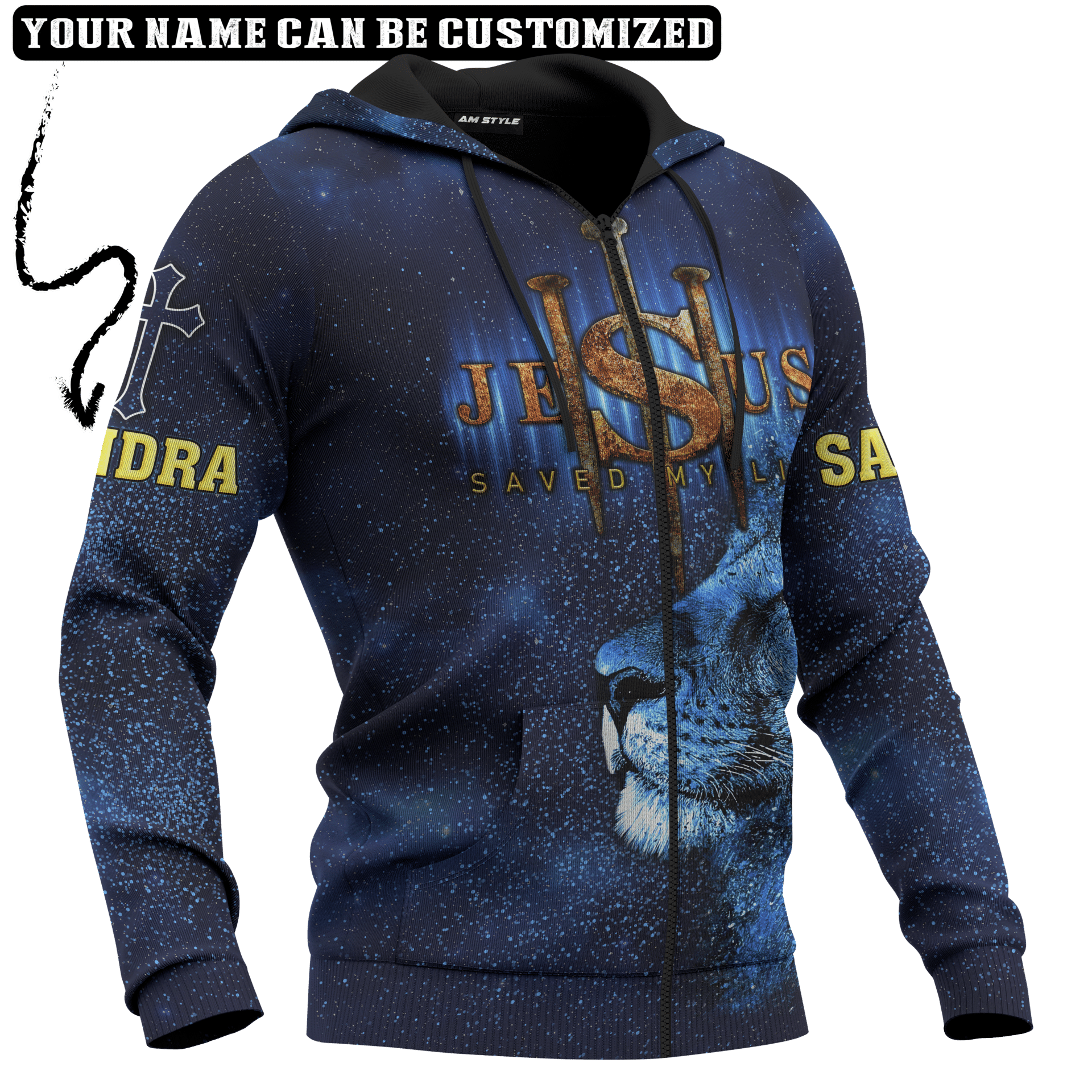 Jesus Lion Galaxy Way Maker Miracle Worker Customized 3D All Over Printed hoodie