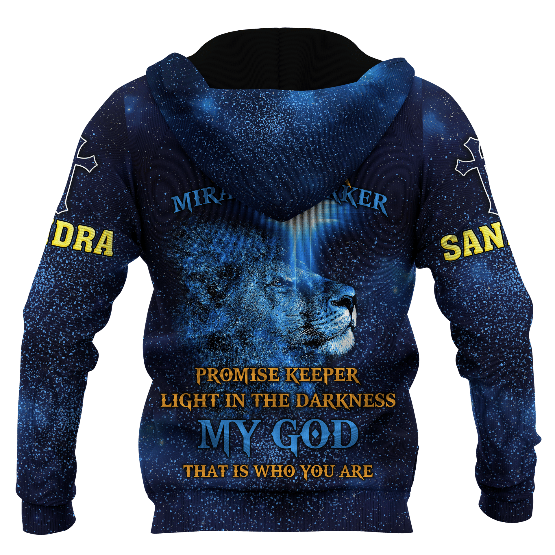 Jesus Lion Galaxy Way Maker Miracle Worker Customized 3D All Over Printed hoodie