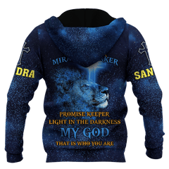 Jesus Lion Galaxy Way Maker Miracle Worker Customized 3D All Over Printed hoodie