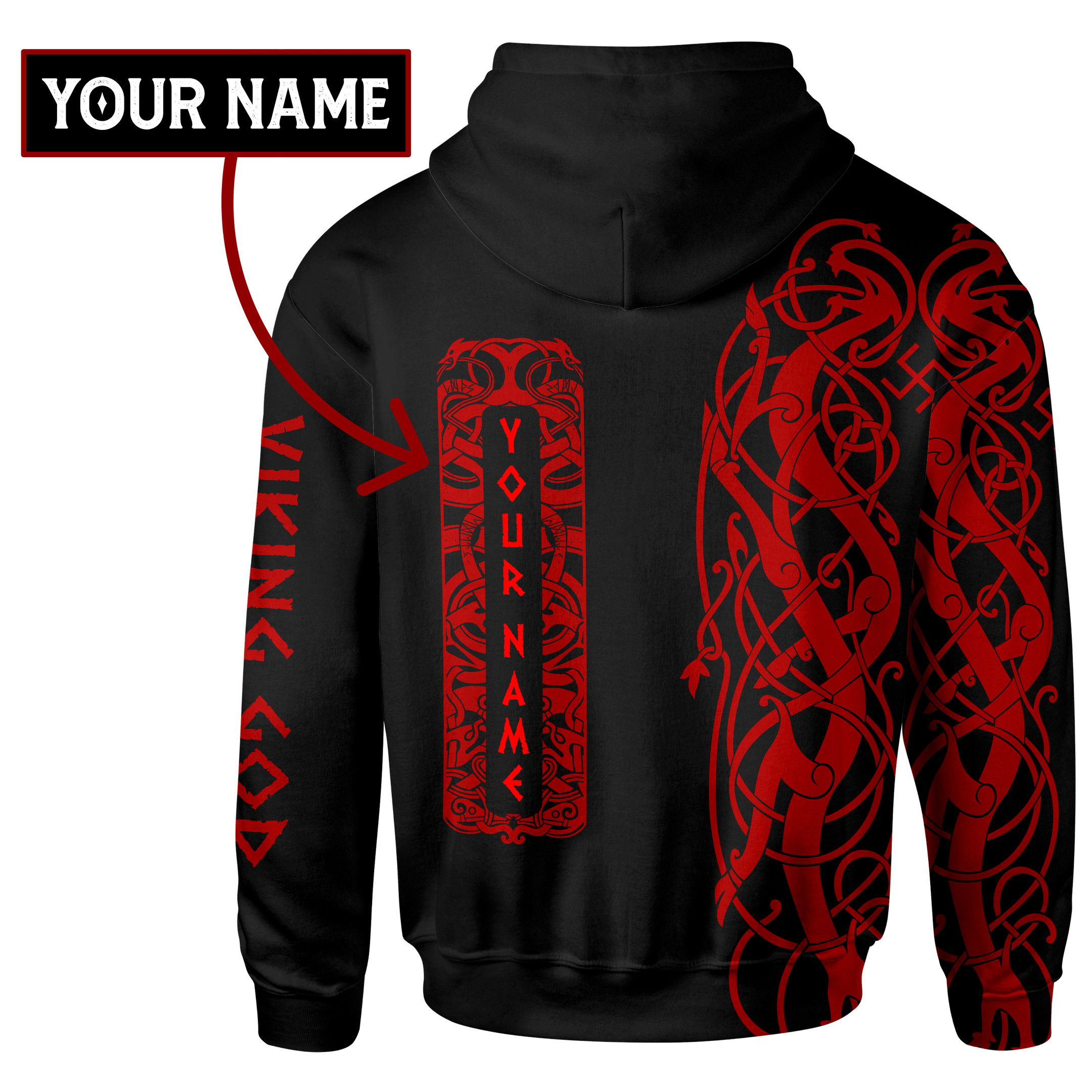 Viking The All Father Odin God Red Colour Customized 3D All Over Printed Shirt - AM Style Design - Amaze Style™