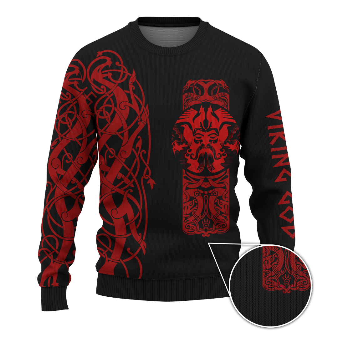 Viking The All Father Odin God Red Colour Customized 3D All Over Printed Shirt - AM Style Design - Amaze Style™