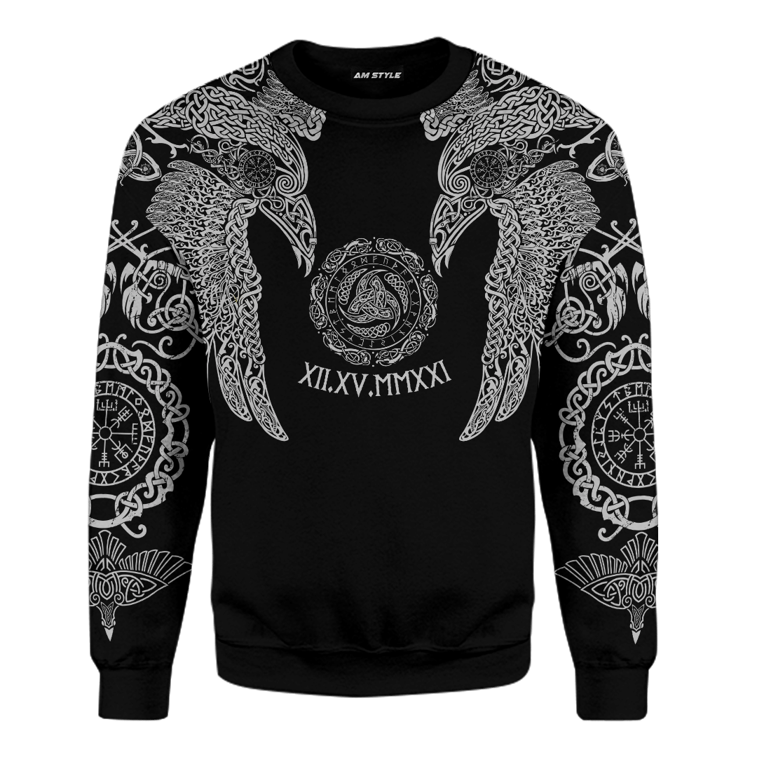 Viking Hugin And Munin Celtic Tattoo Customized 3D All Over Printed Shirt - AM Style Design - Amaze Style™