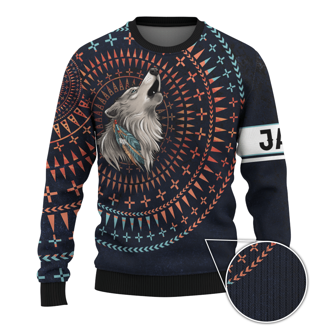 Native American Wolf Tattoo Customized 3D All Over Printed Shirt - Am Style Design - Amaze Style™