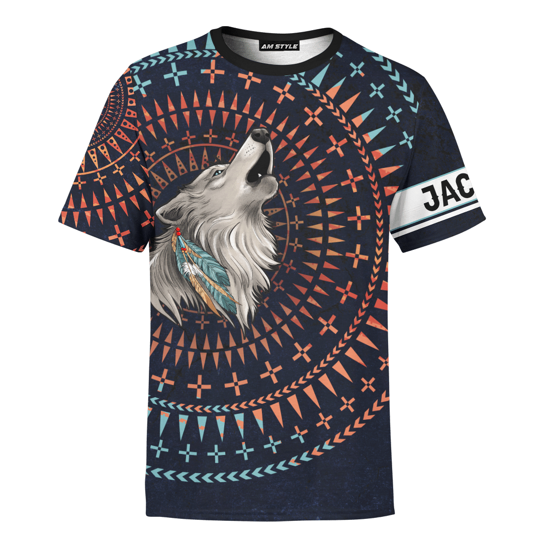 Native American Wolf Tattoo Customized 3D All Over Printed Shirt - Am Style Design - Amaze Style™