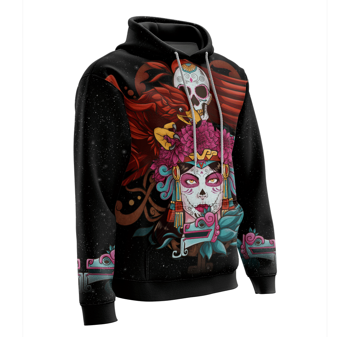 Aztec Calavera Skull Maya Aztec Mexican Mural Art Customized 3D All Over Printed hoodie