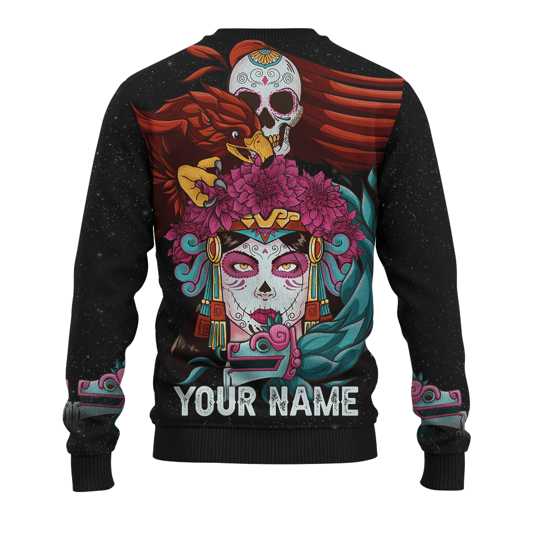 Aztec Calavera Skull Maya Aztec Mexican Mural Art Customized 3D All Over Printed hoodie