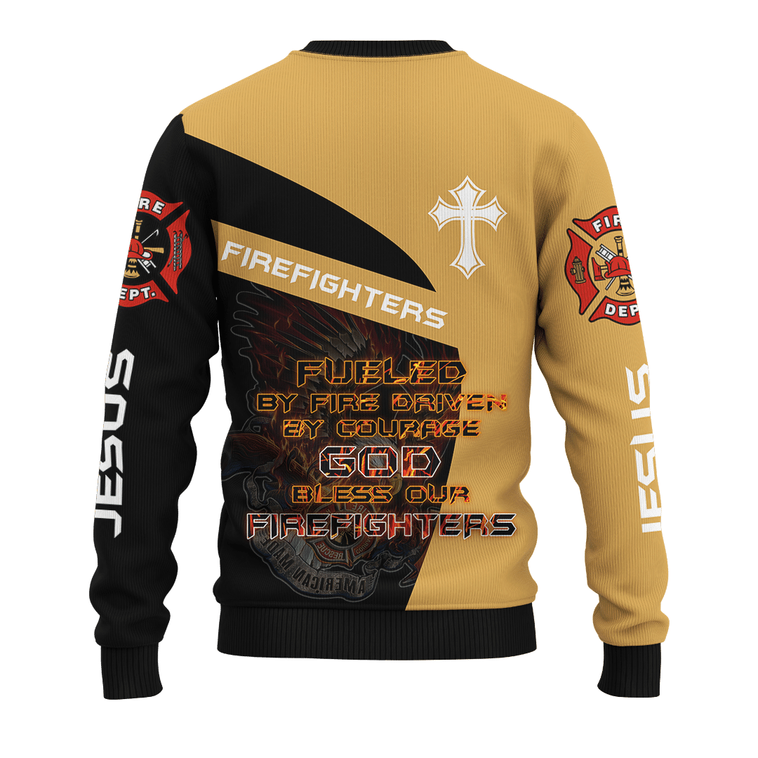 Jesus Firefighter Eagle Fire Department Customized 3D All Over Printed hoodie