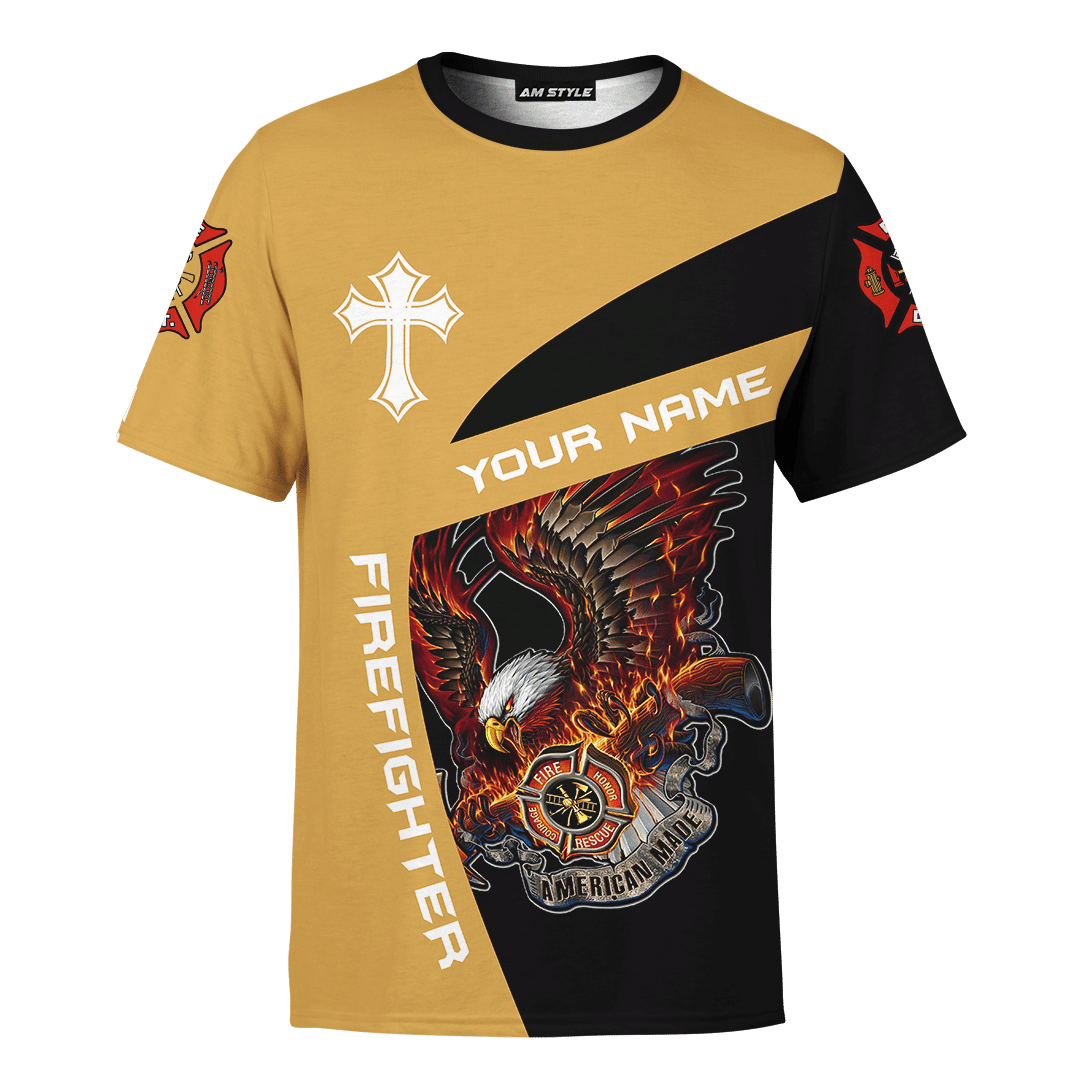 Jesus Firefighter Eagle Fire Department Customized 3D All Over Printed hoodie