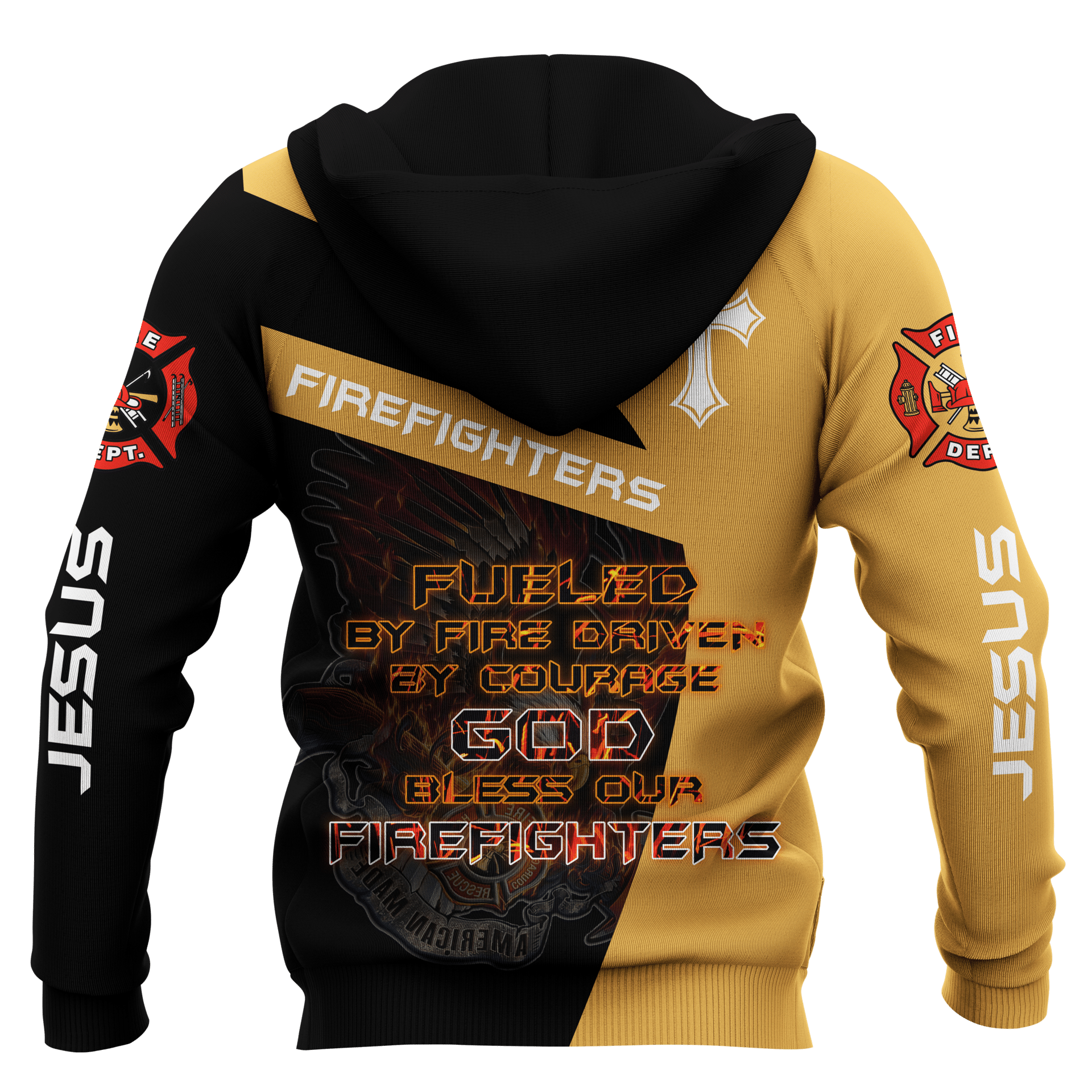 Jesus Firefighter Eagle Fire Department Customized 3D All Over Printed hoodie