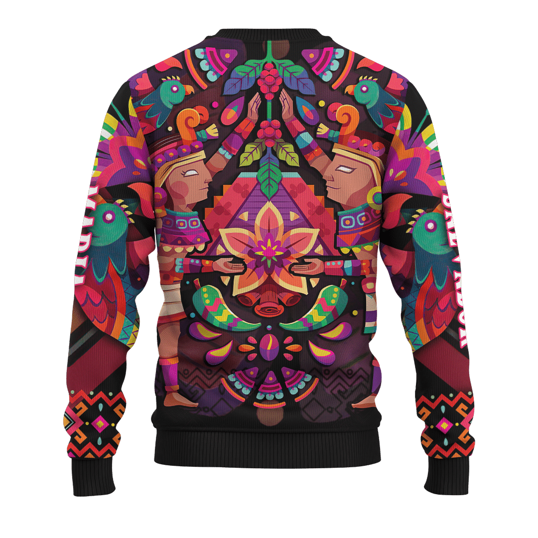 Aztec Flower Couple Maya Aztec Customized 3D All Over Printed Shirt - AM Style Design - Amaze Style™