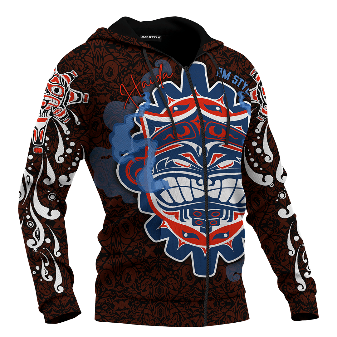 Japanese Samurai Mask Native American Pacific Northwest Style Customized All Over Printed Shirt - Am Style Design - Amaze Style™