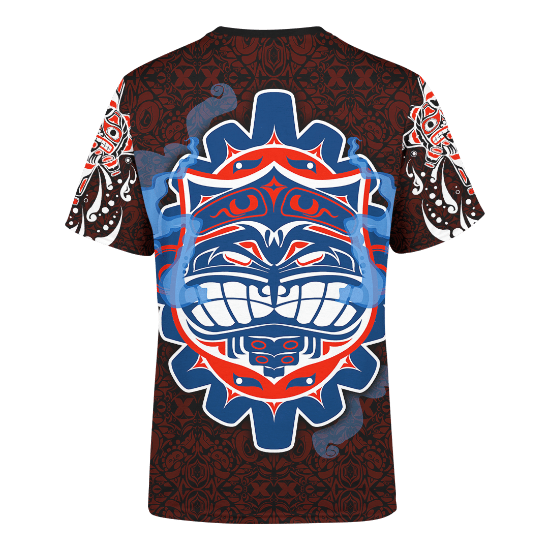 Japanese Samurai Mask Native American Pacific Northwest Style Customized All Over Printed Shirt - Am Style Design - Amaze Style™