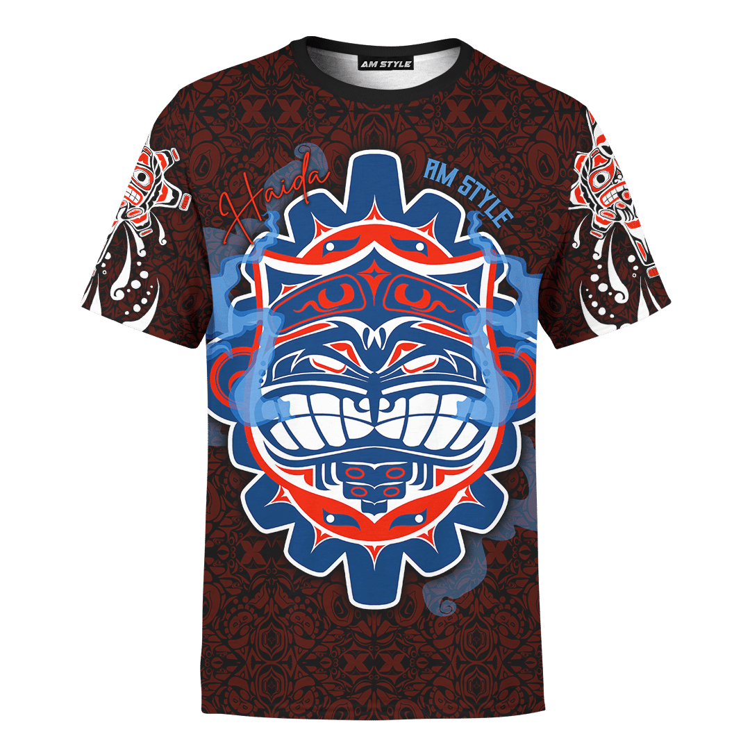 Japanese Samurai Mask Native American Pacific Northwest Style Customized All Over Printed Shirt - Am Style Design - Amaze Style™