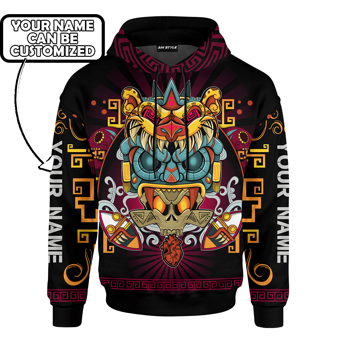 Aztec Fifth Sun Stone Maya Aztec Mexican Mural Art Customized 3D All Over Printed hoodie