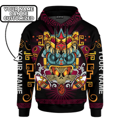 Aztec Fifth Sun Stone Maya Aztec Mexican Mural Art Customized 3D All Over Printed hoodie