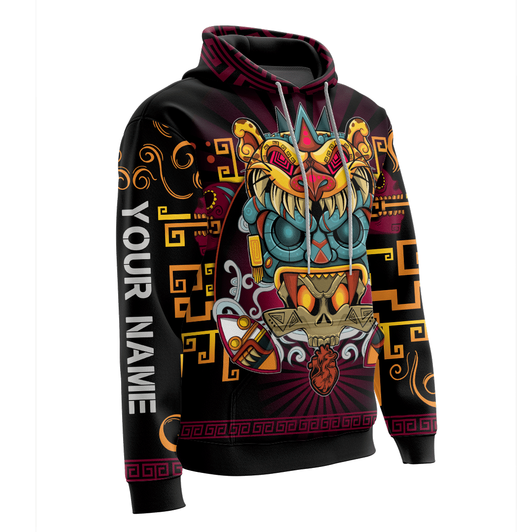 Aztec Fifth Sun Stone Maya Aztec Mexican Mural Art Customized 3D All Over Printed hoodie