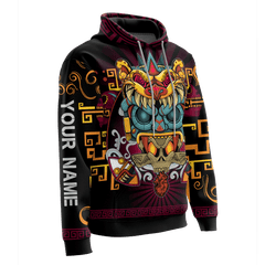 Aztec Fifth Sun Stone Maya Aztec Mexican Mural Art Customized 3D All Over Printed hoodie