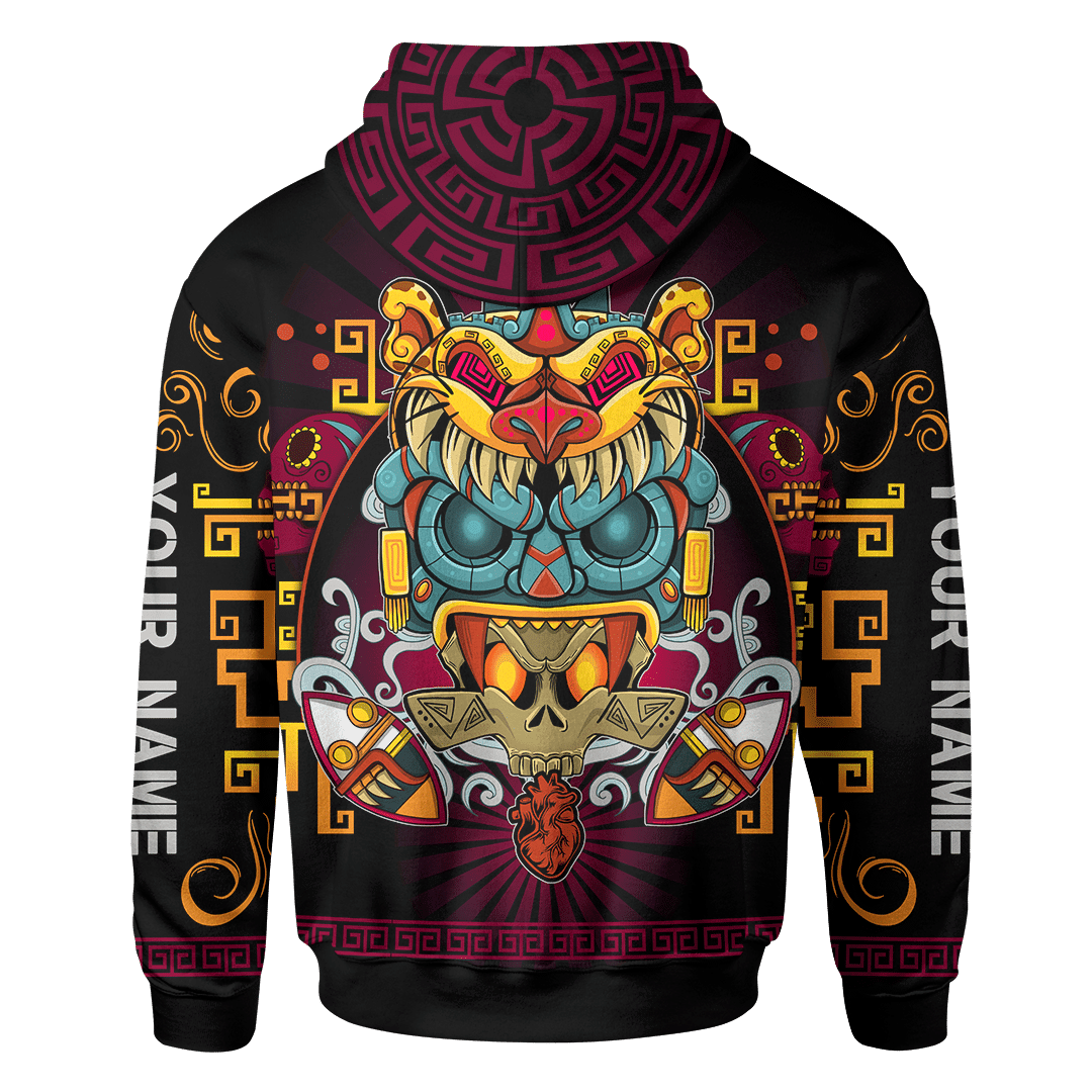 Aztec Fifth Sun Stone Maya Aztec Mexican Mural Art Customized 3D All Over Printed hoodie