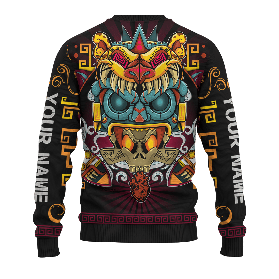 Aztec Fifth Sun Stone Maya Aztec Mexican Mural Art Customized 3D All Over Printed hoodie