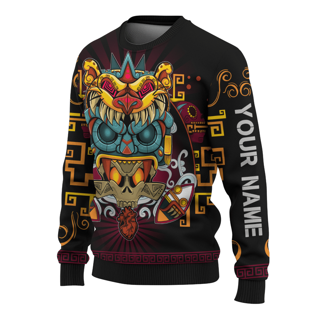 Aztec Fifth Sun Stone Maya Aztec Mexican Mural Art Customized 3D All Over Printed hoodie