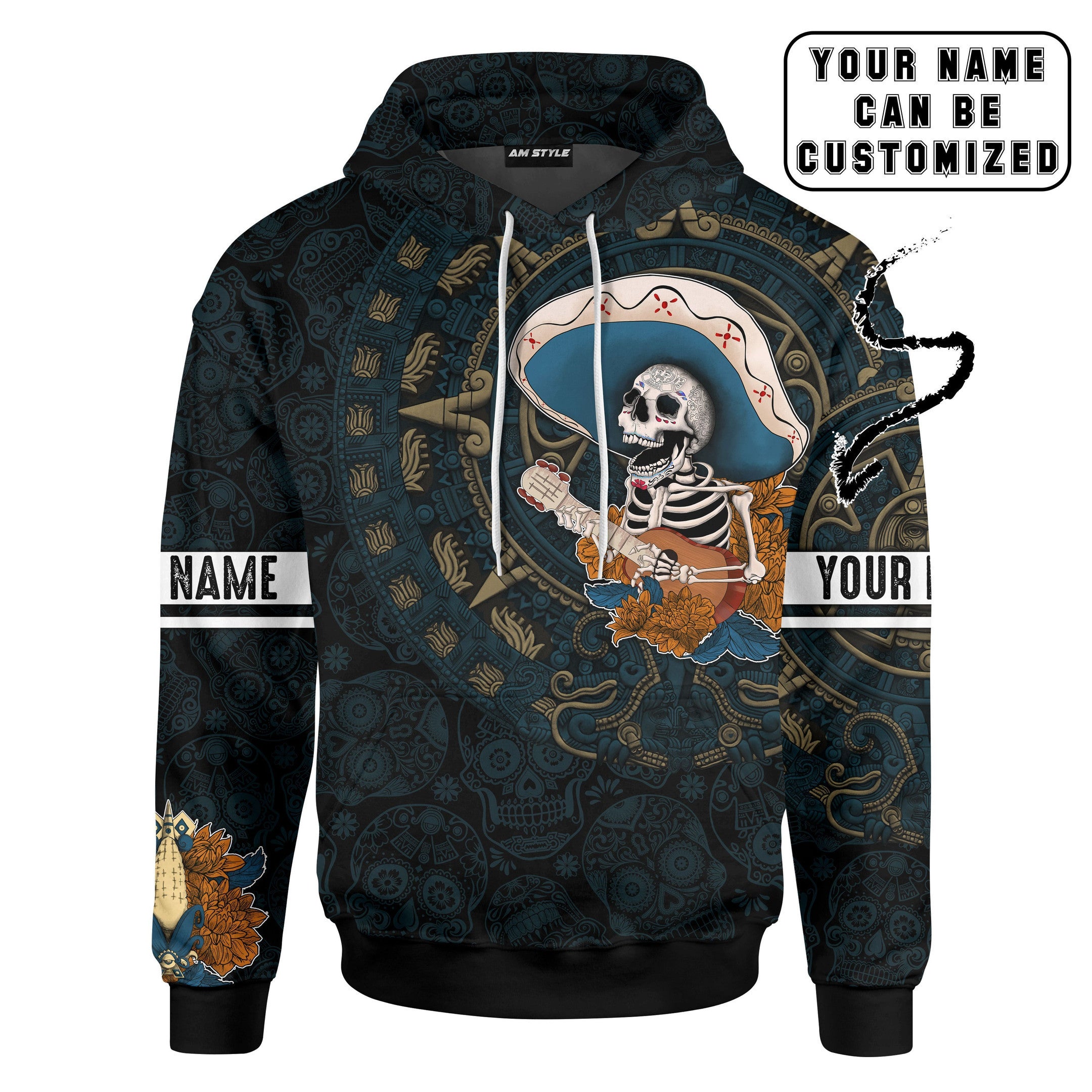 AM Style Aztec Mayan Mexico Sugar Skull Dia De Muertos  3d All Over Printed Shirt Hoodie - Amaze Style™