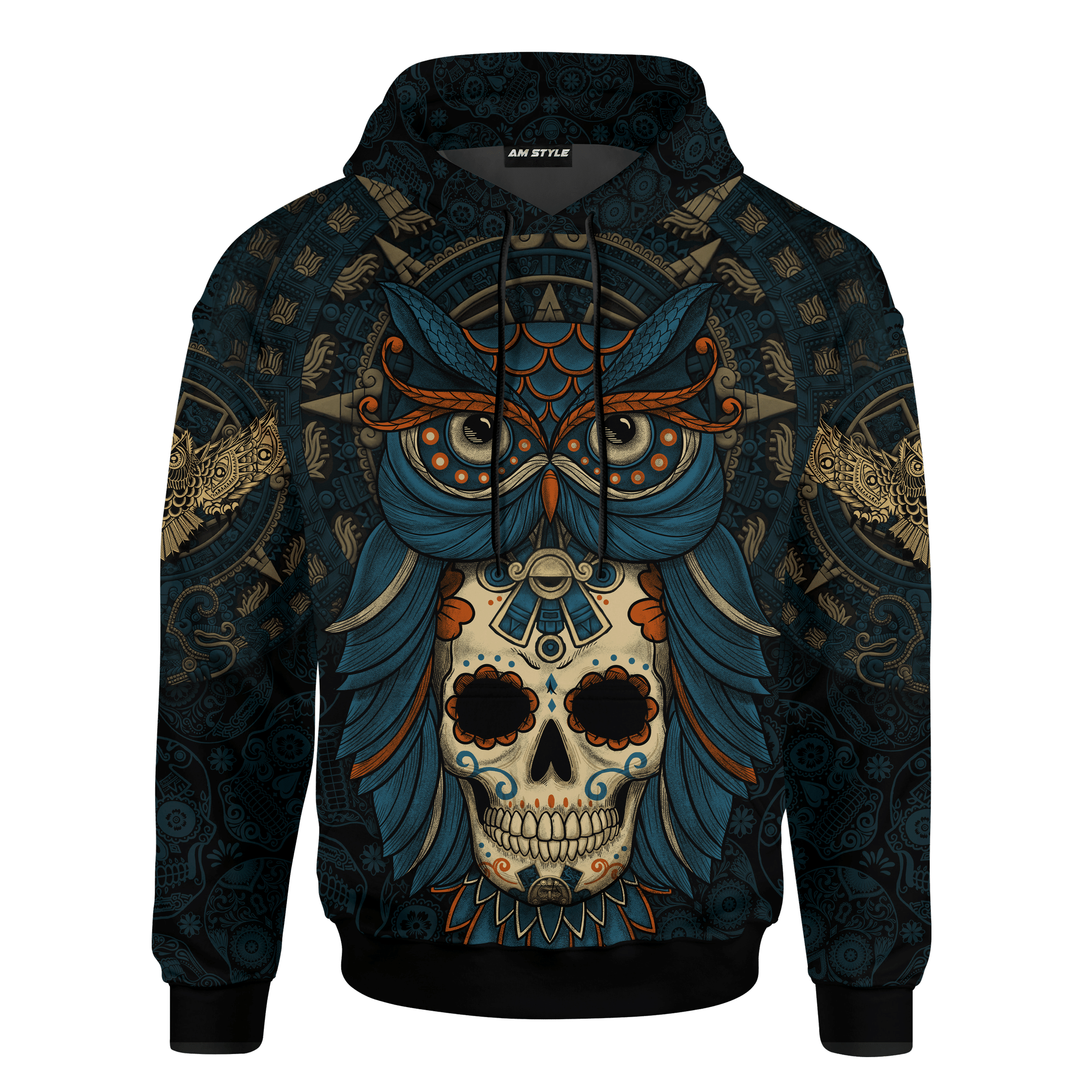 AM Style Aztec Mayan Mexico Owl And Sugar Skull Day Of The Dead 3d All Over Printed Shirt Hoodie - Amaze Style™