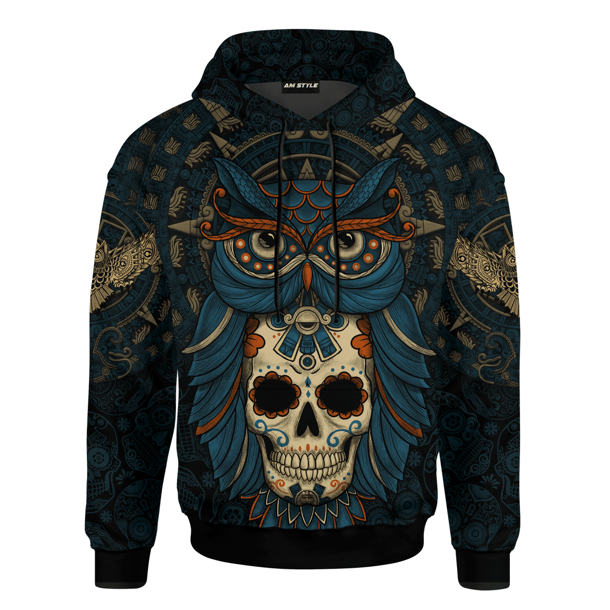 AM Style Aztec Mayan Mexico Owl And Sugar Skull Day Of The Dead 3d All Over Printed Shirt Hoodie - Amaze Style™