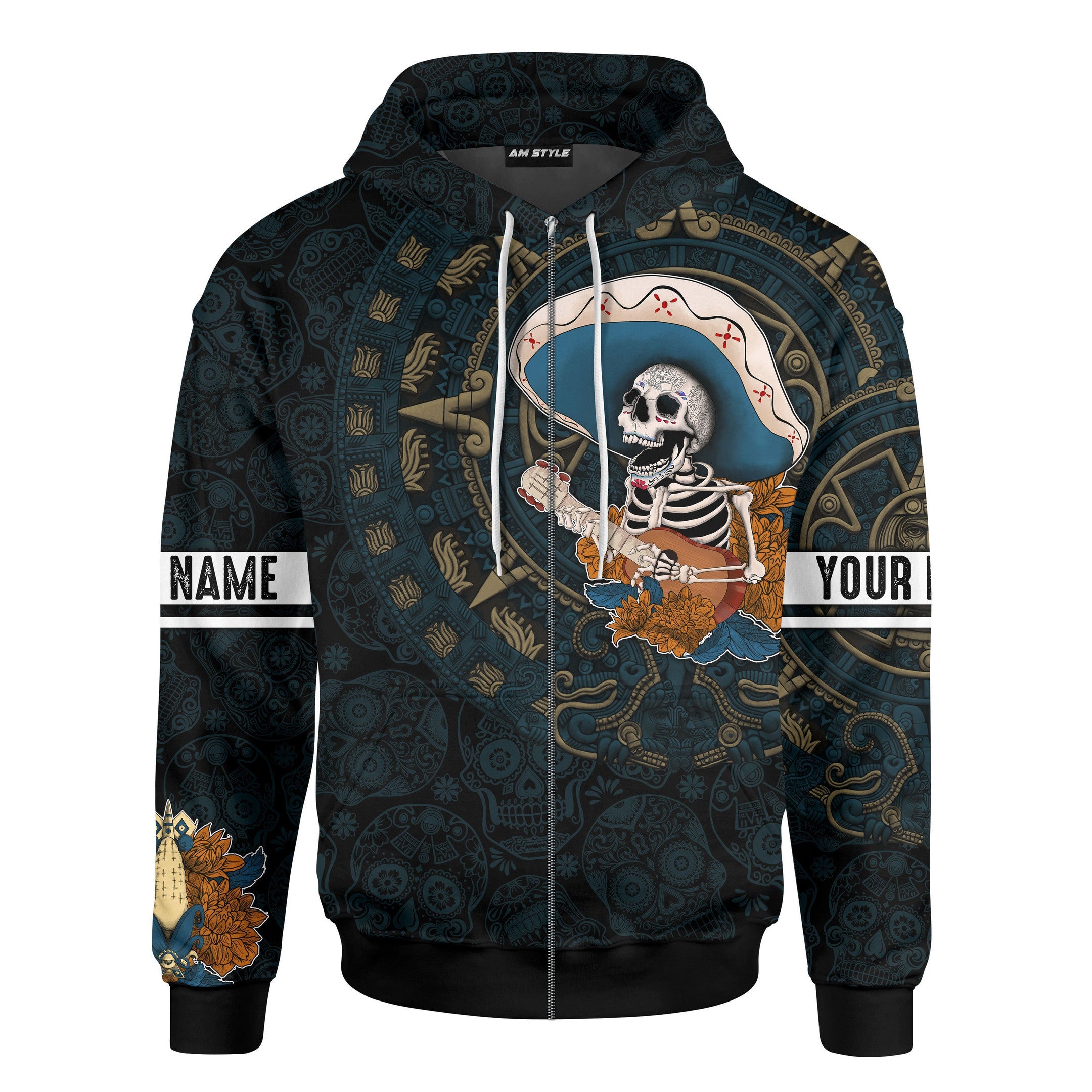 AM Style Aztec Mayan Mexico Sugar Skull Dia De Muertos  3d All Over Printed Shirt Hoodie - Amaze Style™