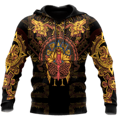 Aztec Mayan Aztec Turkey Thanksgiving 3d All Over Printed Shirt Am Style - Amaze Style™