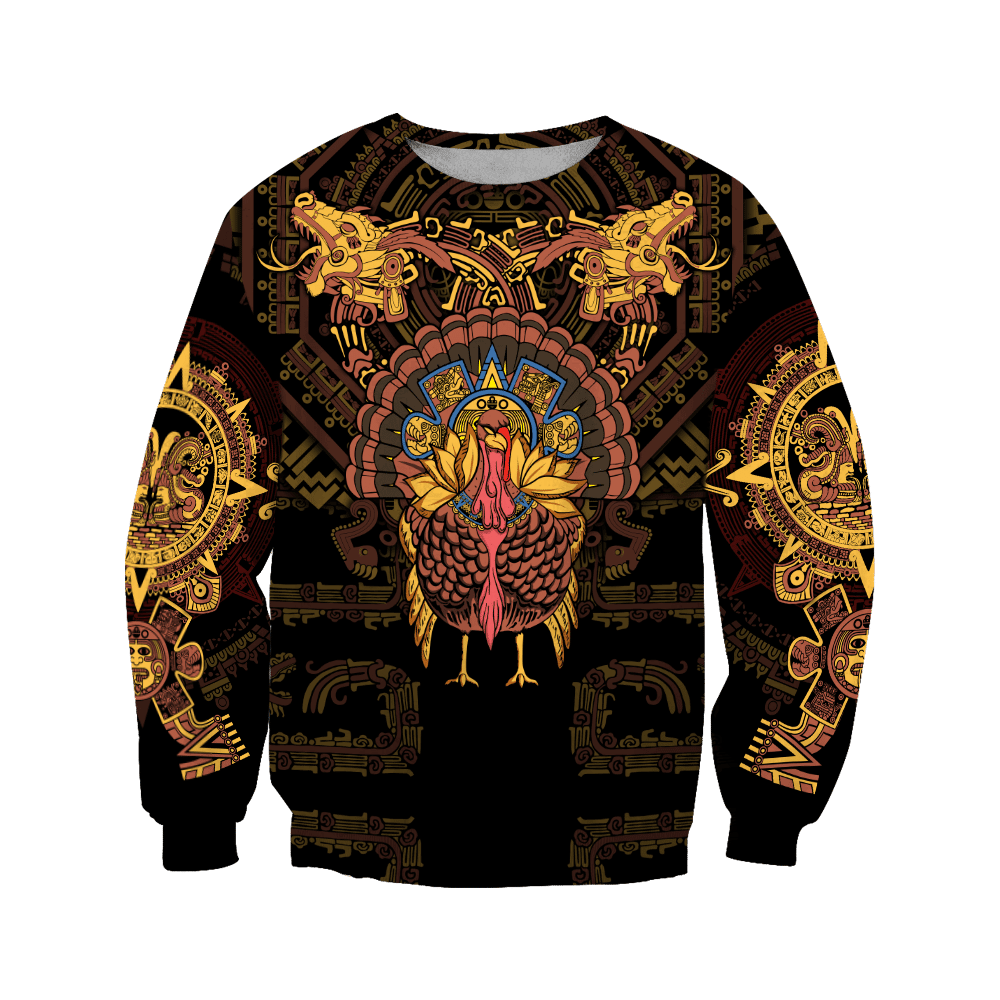 Aztec Mayan Aztec Turkey Thanksgiving 3d All Over Printed Shirt Am Style - Amaze Style™