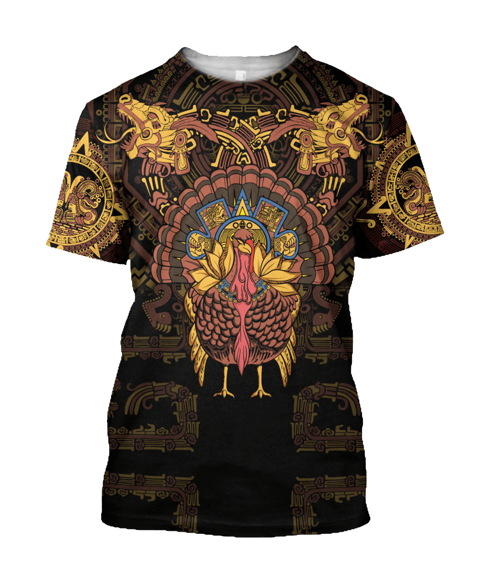 Aztec Mayan Aztec Turkey Thanksgiving 3d All Over Printed Shirt Am Style - Amaze Style™