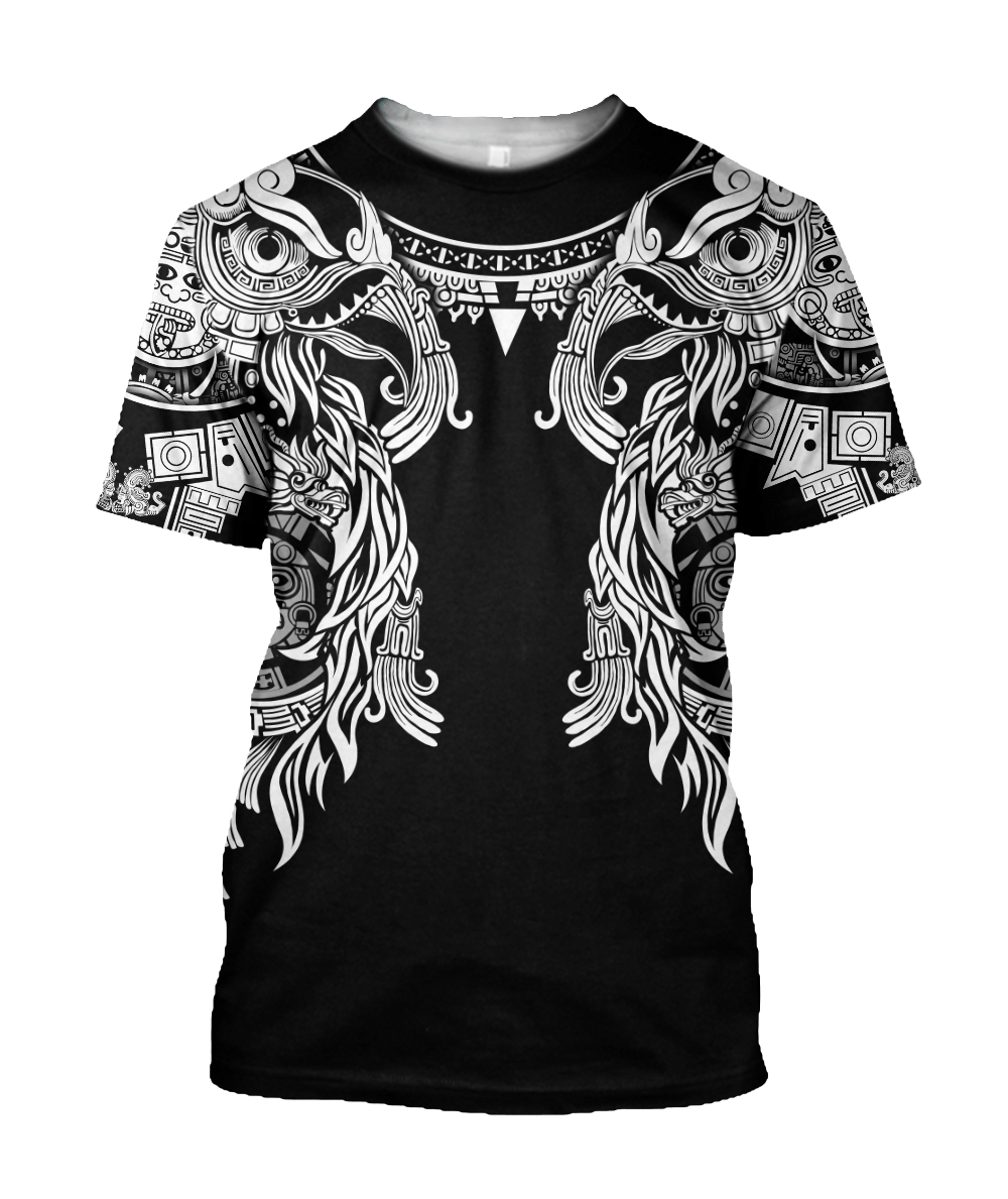 Aztec Mayan Turkey Thanksgiving 3d Monochrome All Over Printed Vintage Shirt Am Style - Amaze Style™