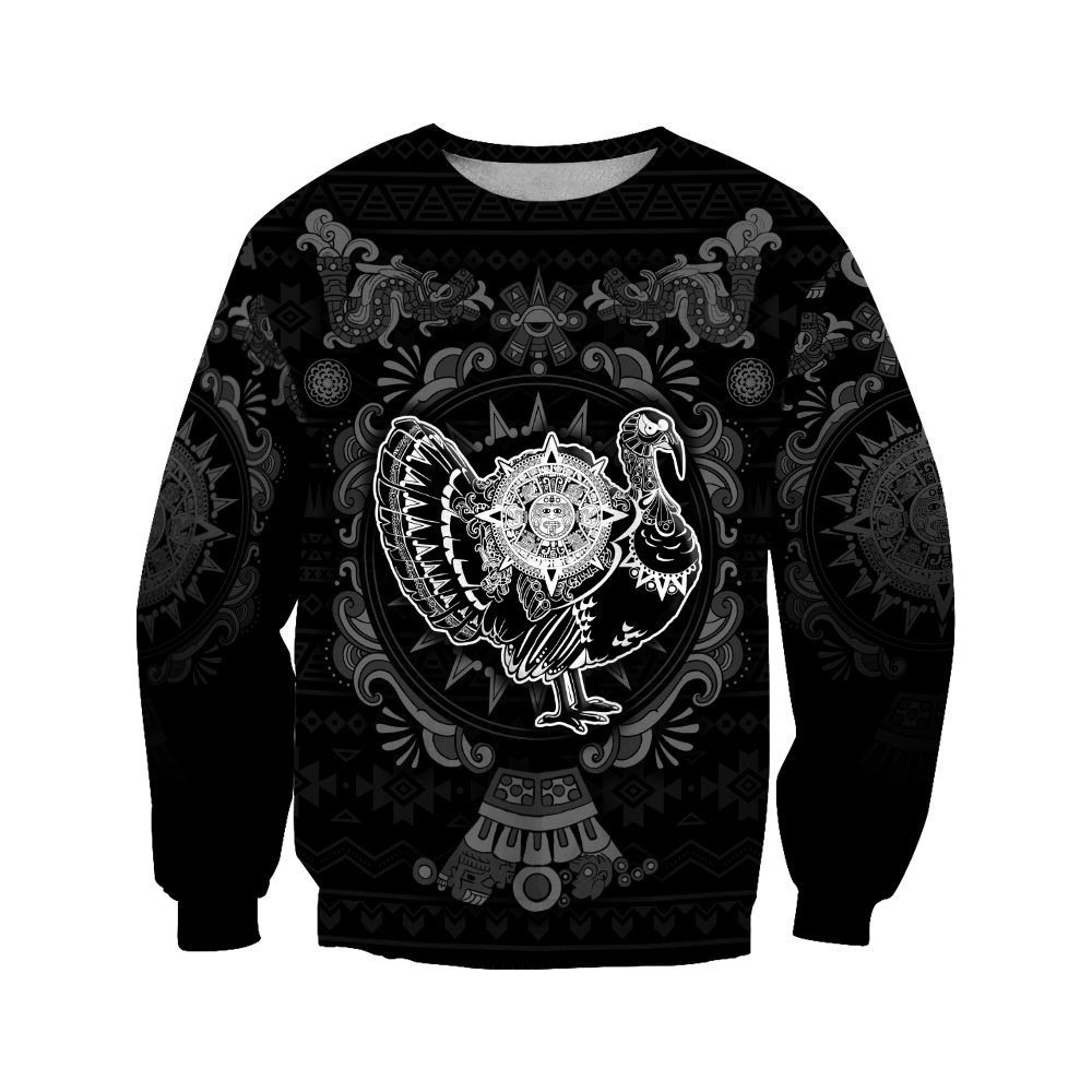 Mexico Aztec Turkey Sun Stone Thanksgiving Monochrome All Over Printed Unisex Shirts - AM Style - Amaze Style™