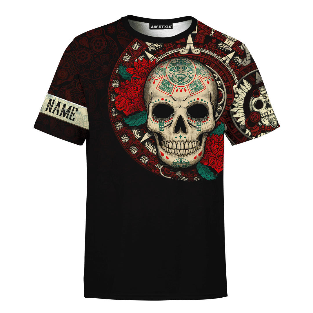 Aztec Mayan Mexico Owl And Sugar Skull Day Of The Dead 3d All Over Printed Shirt - AM Style Design™ - Amaze Style™