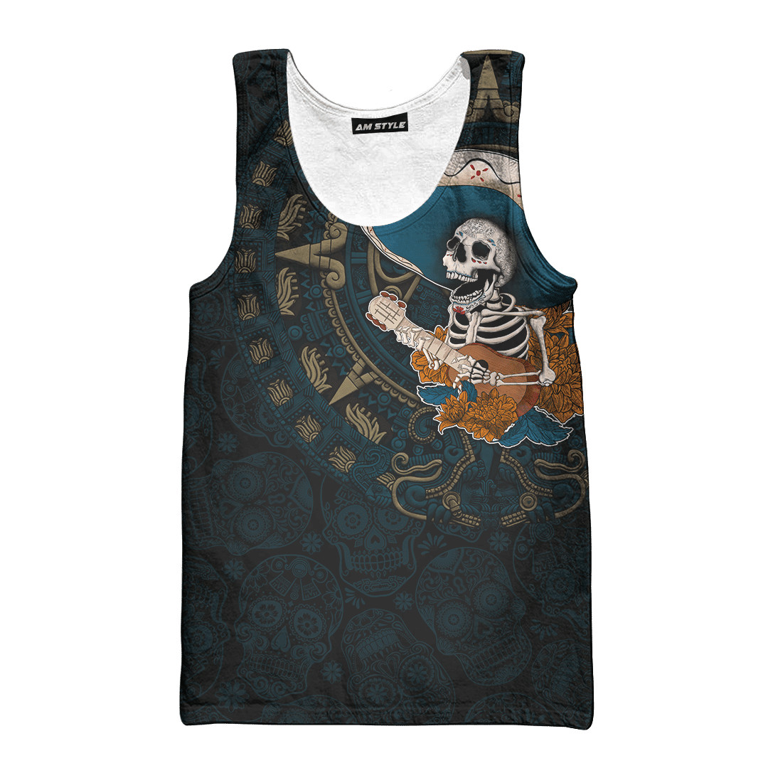 Aztec Mayan Mexico Sugar Skull Dia De Muertos  3d All Over Printed Shirt - AM Style Design™ - Amaze Style™