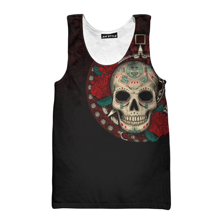 Aztec Mayan Mexico Owl And Sugar Skull Day Of The Dead 3d All Over Printed Shirt - AM Style Design™ - Amaze Style™