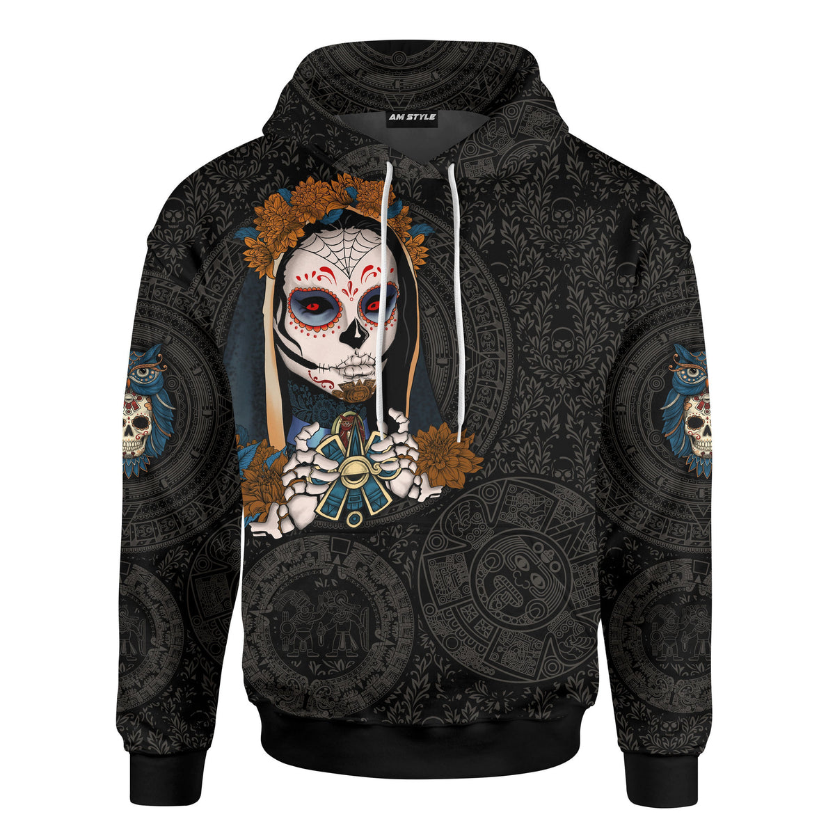 Aztec Mayan Mexico Sugar Skull Dia De Muertos 3d All Over Printed Shirt AM Style - Amaze Style™