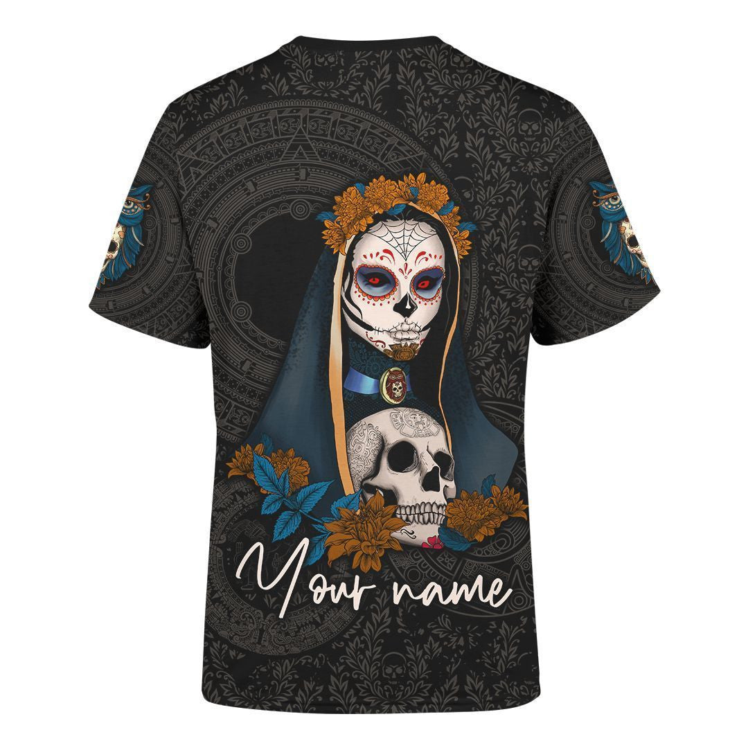 Aztec Mayan Mexico Sugar Skull Dia De Muertos 3d All Over Printed Shirt AM Style - Amaze Style™