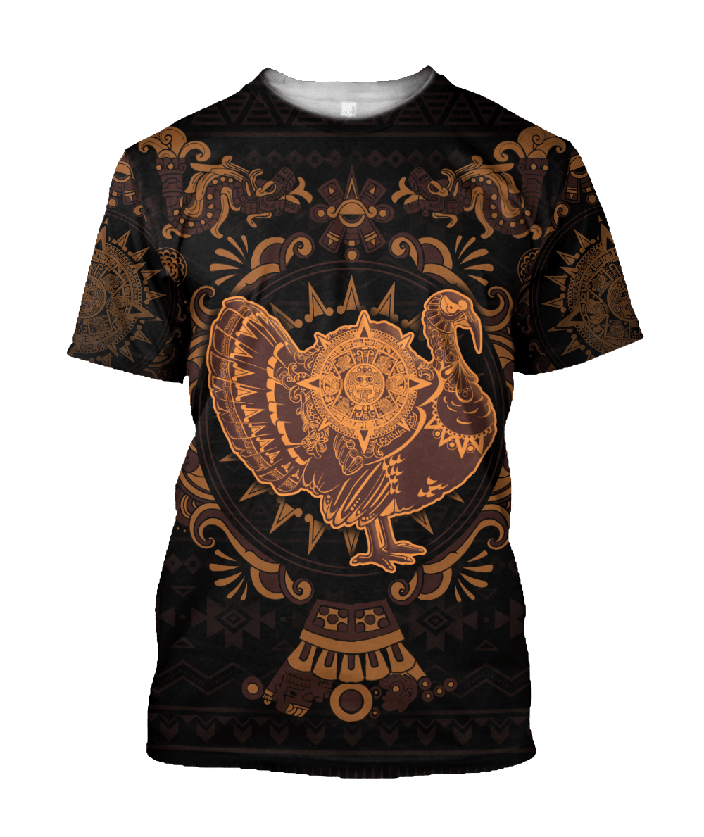 Mexico Aztec Turkey Sun Stone Thanksgiving All Over Printed Unisex Shirts - AM Style - Amaze Style™