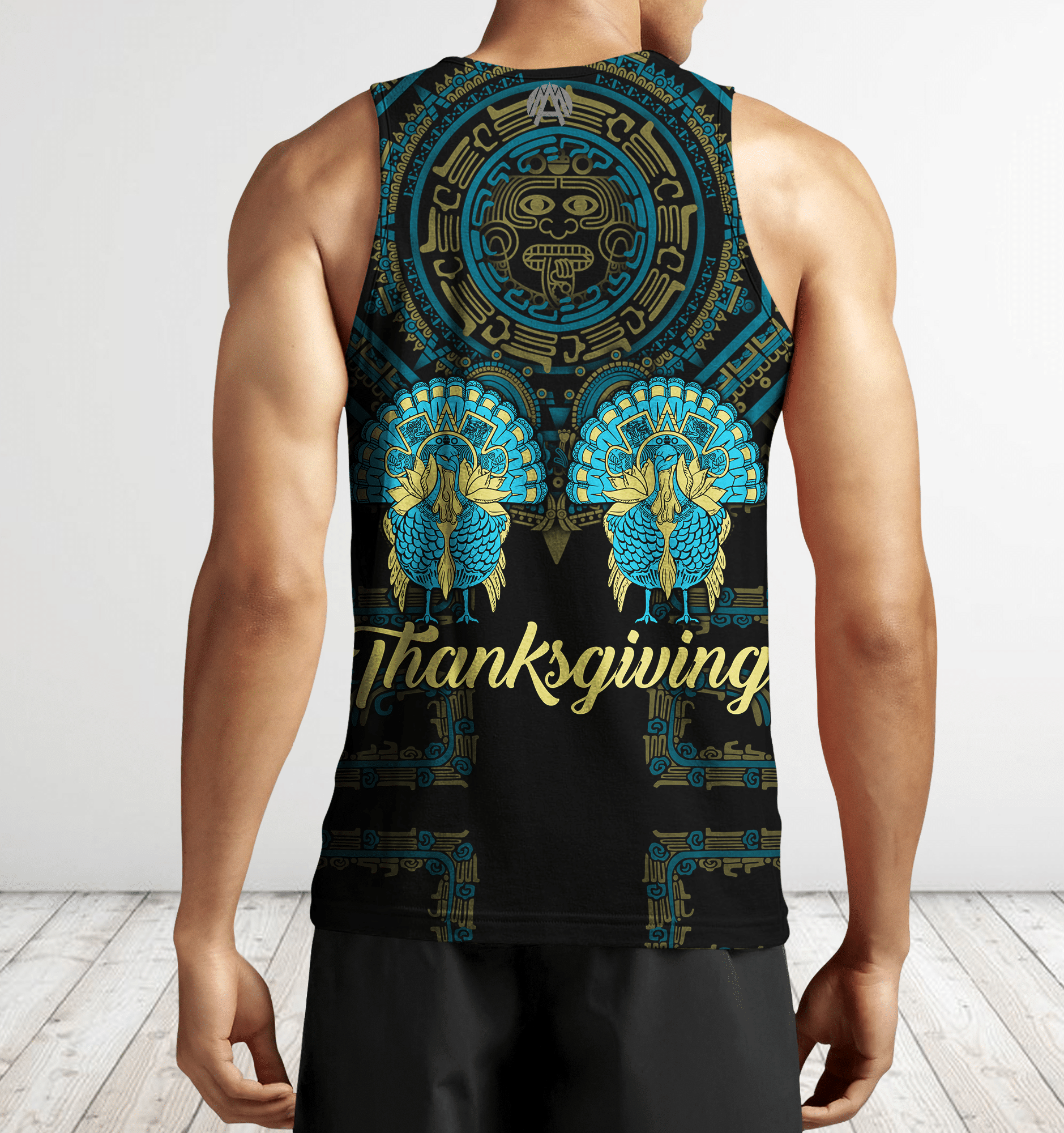 Aztec Mayan Aztec Turkey Thanksgiving Turquoise Blue 3d All Over Printed Shirt Am Style - Amaze Style™