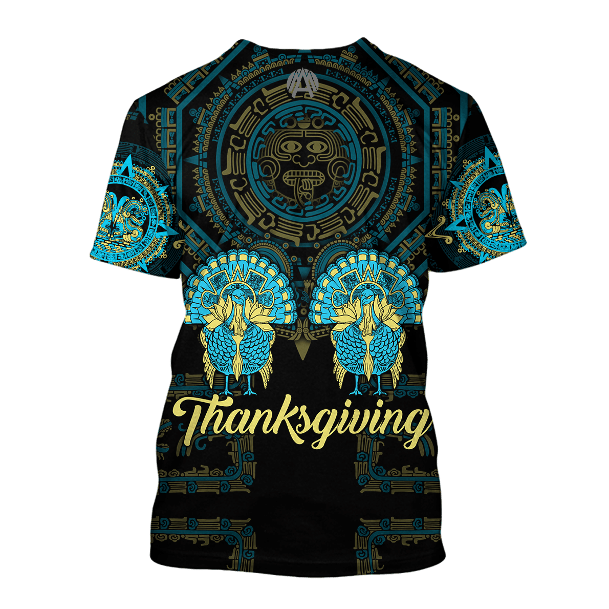 Aztec Mayan Aztec Turkey Thanksgiving Turquoise Blue 3d All Over Printed Shirt Am Style - Amaze Style™