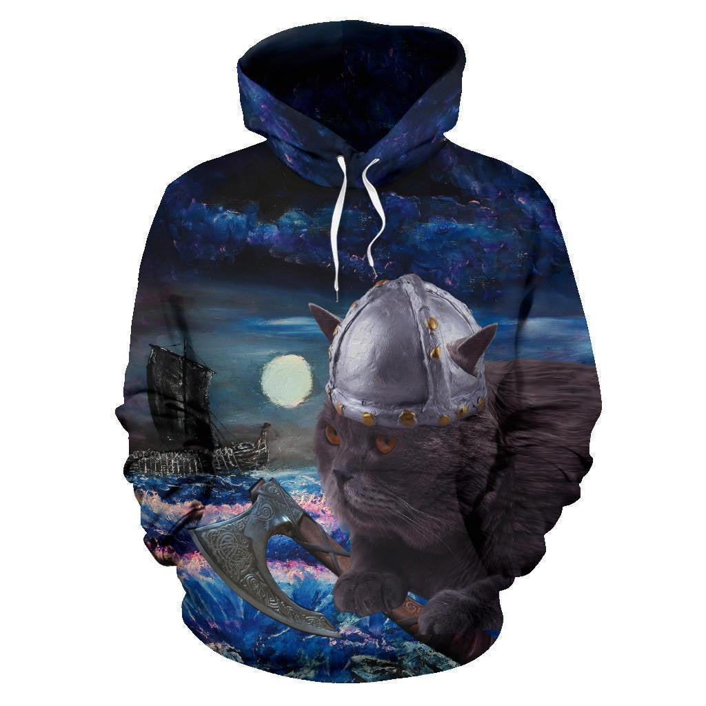 Iceland Viking Cat Hoodie - Amaze Style™-Apparel