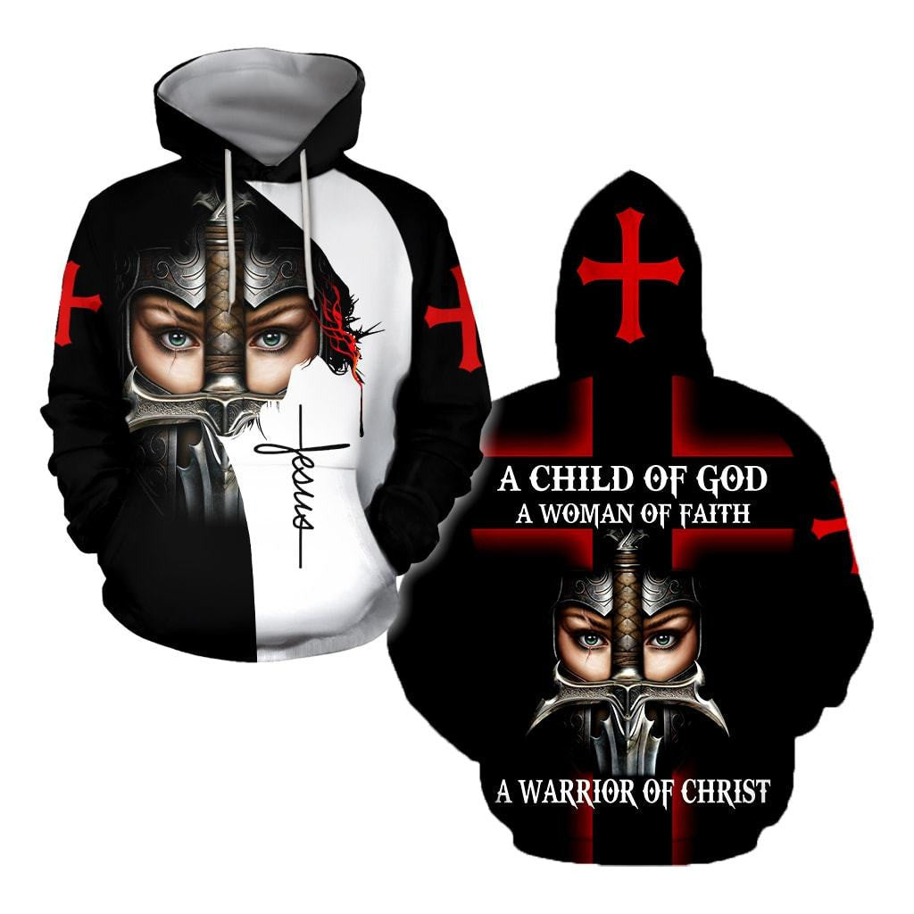 A Child Of God A Man Of Faith A Warrior Of Christ 3D All Over Printed Shirts - Amaze Style™-Apparel